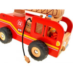 Drevené autíčko hasiči červené 